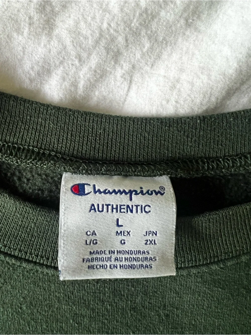 Champion Dark Green Cropped Crewneck Sweatshirt - Picture 3 of 3